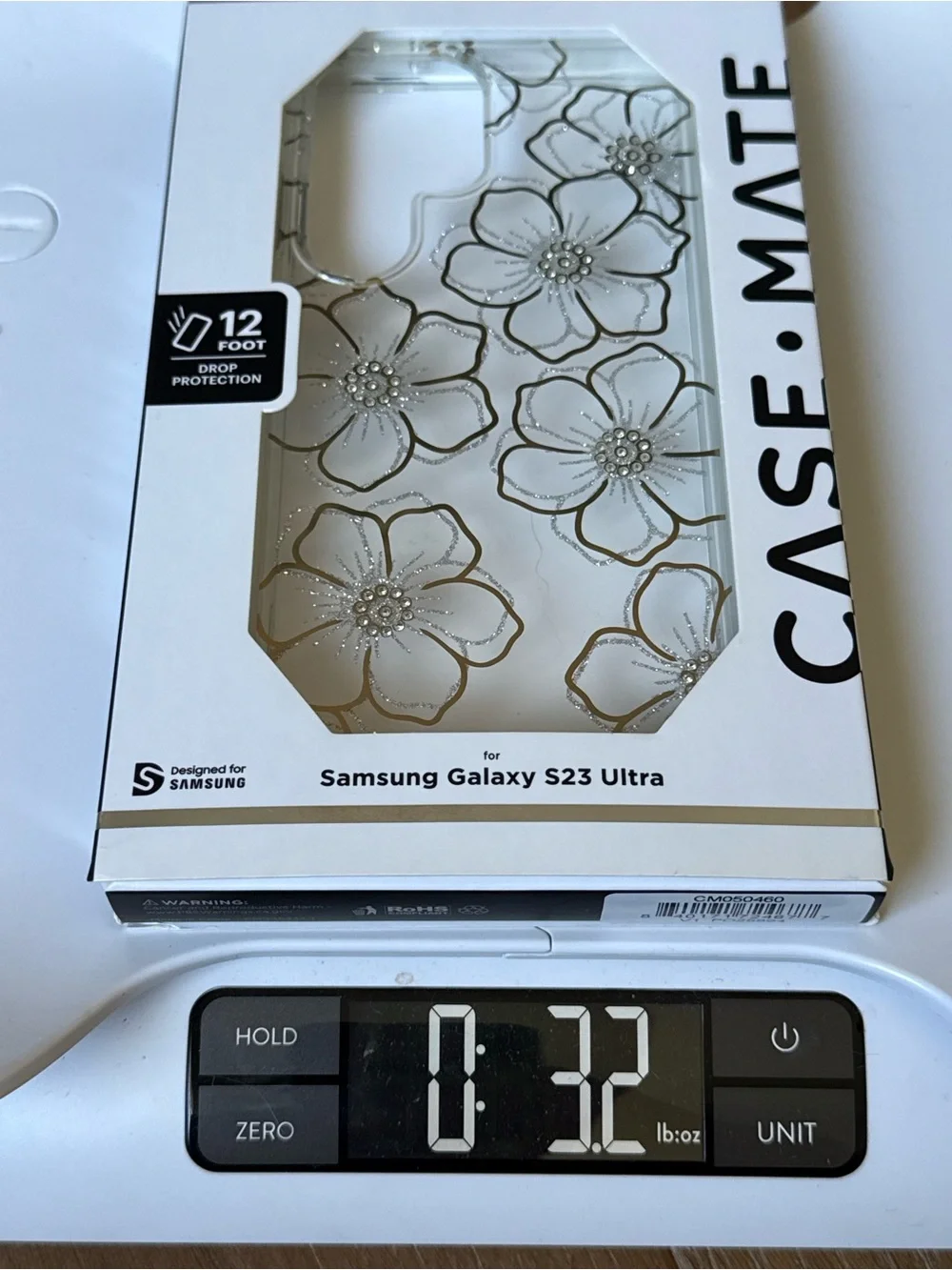 New CASE-MATE Samsung Galaxy S23 Ultra Floral Protective Case Gold Silver flower